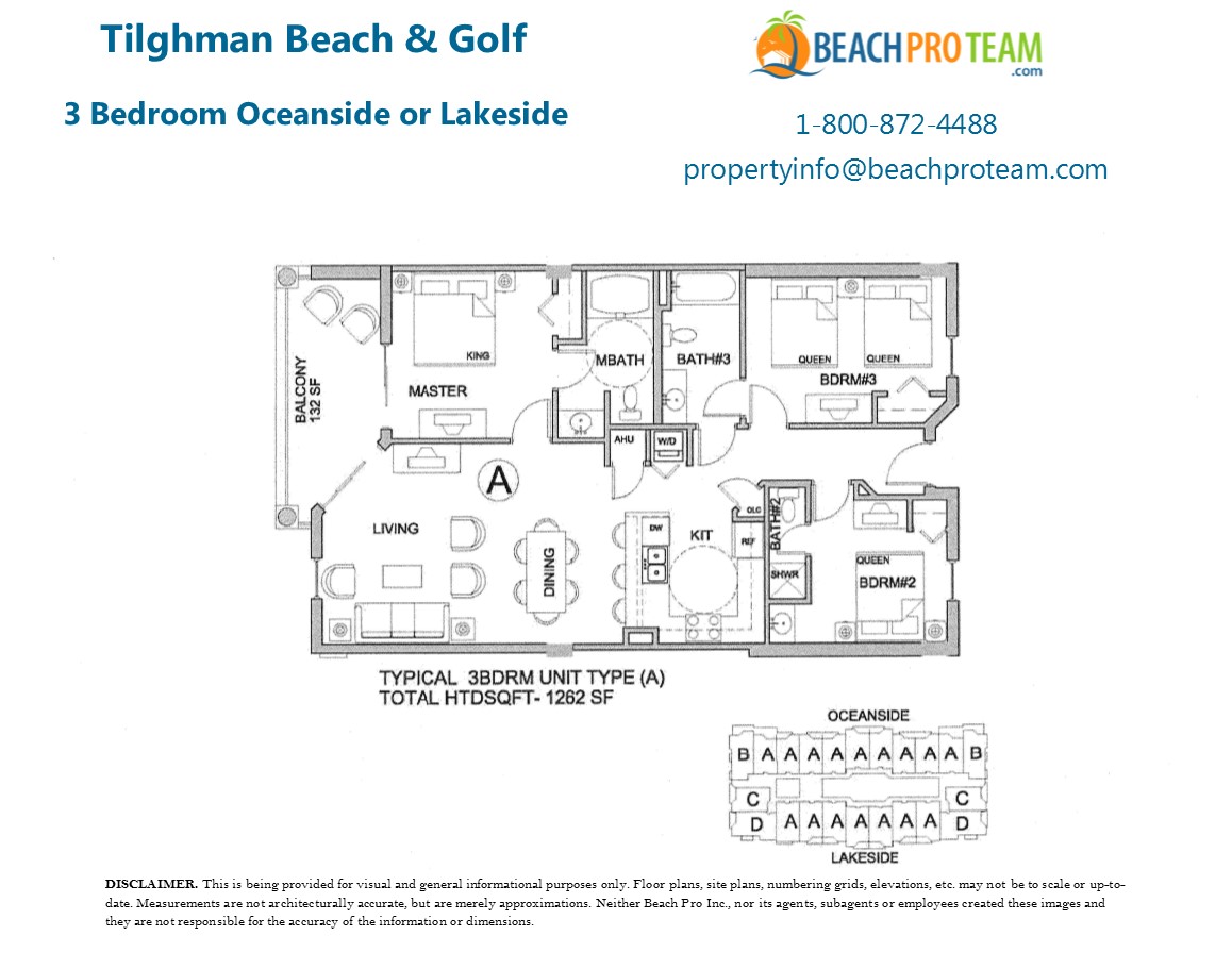 Tilghman Beach & Golf Floor Plan A - 3 Bedroom Oceanside or Lakeside Views